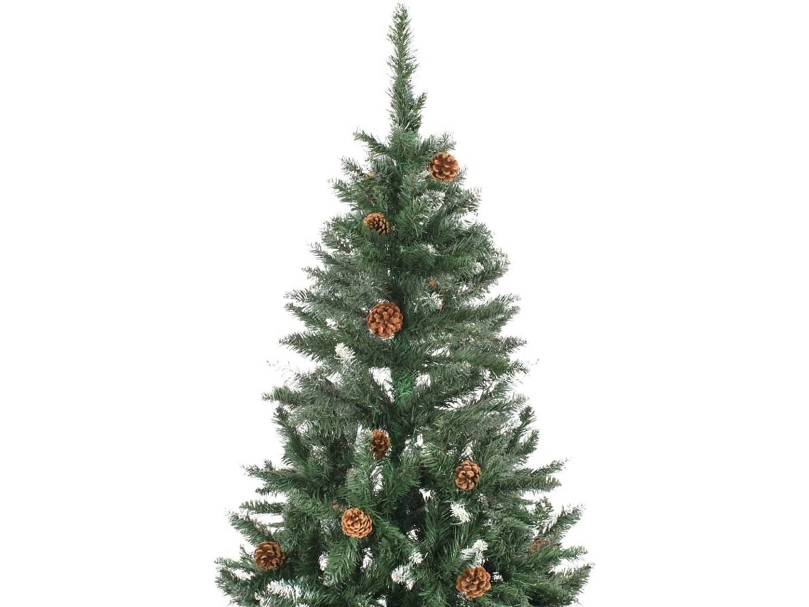 vidaXL Árvore de Natal artificial com luzes LED e bolas 180 cm 