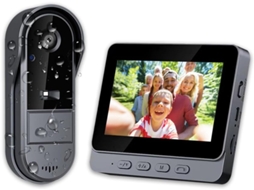 Campainha com Câmara HALINUIA Sem Fios 1080p Ip67, Ecrã Ips 4.3", Ângulo 170°, Visão Noturna, Áudio Bidirecional, Wifi e App, Ideal para Moradi