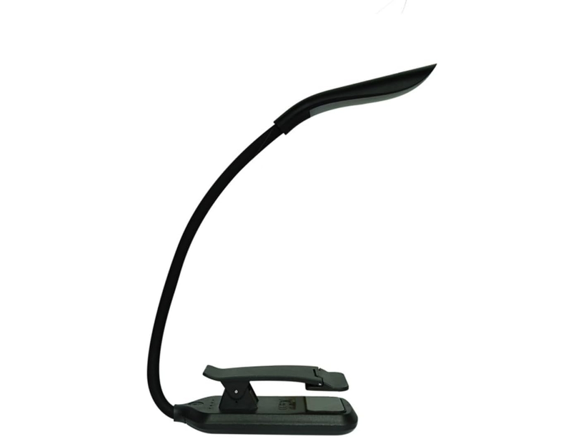 Luminária De Leitura Led Kisangel Preta Com Clipe E Haste Flexível, Recarregável Via Usb, Iluminação Potente Para