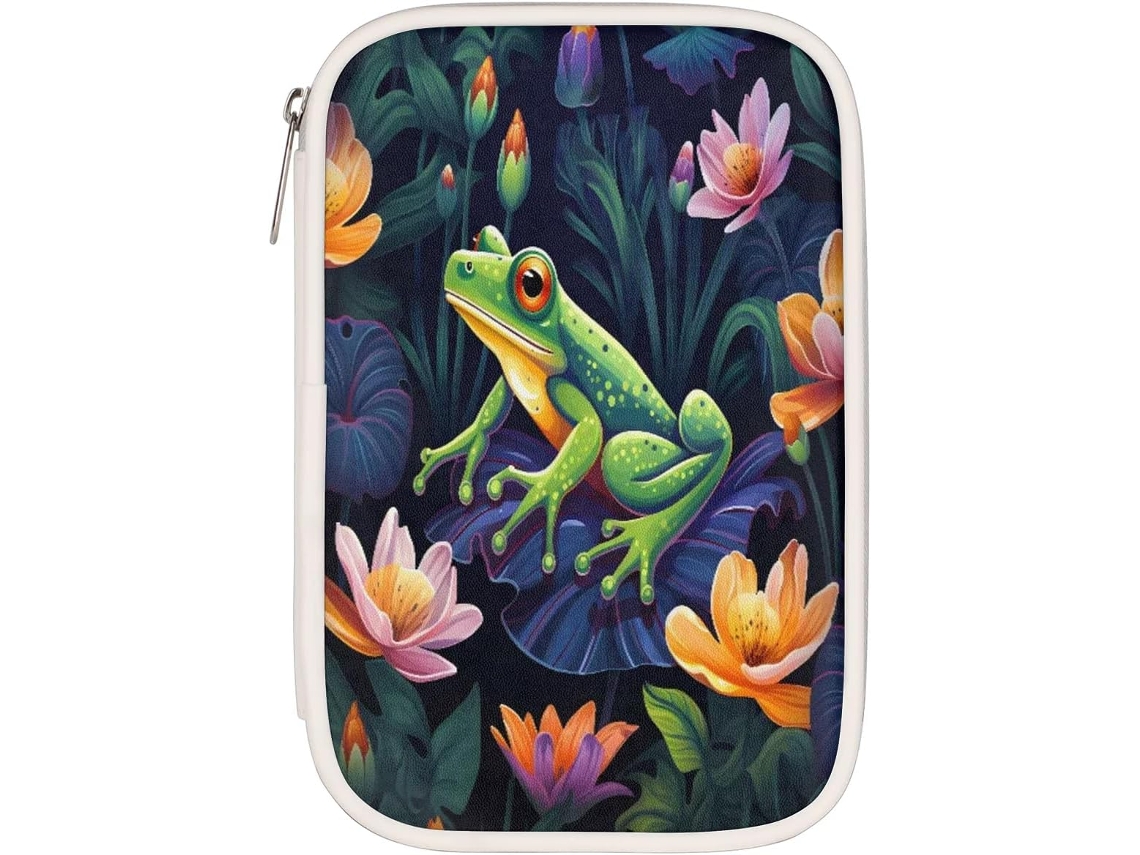 Eu guardo lápis em um estojo verde em formato de sapo, organizador de material escolar, estojo para lápis em formato de sapo, Caixa