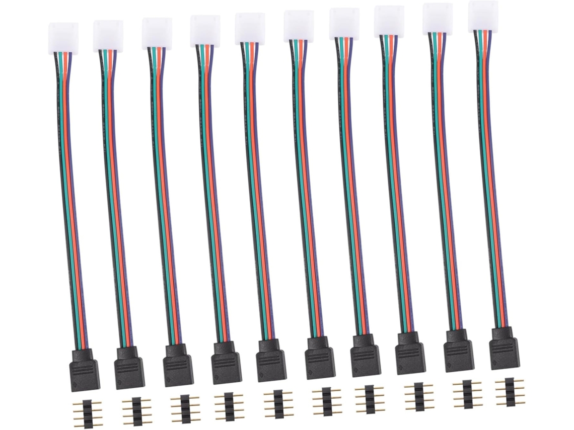 Conjunto De 10 Conectores Sem Solda Para Fitas De Led Rgb, Pinos De Instalação Portáteis Para Extens Gokoco