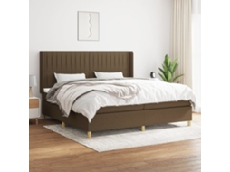 Vidaxl Cama com Molas/colchão 200x200 Cm Tecido Castanho escuro