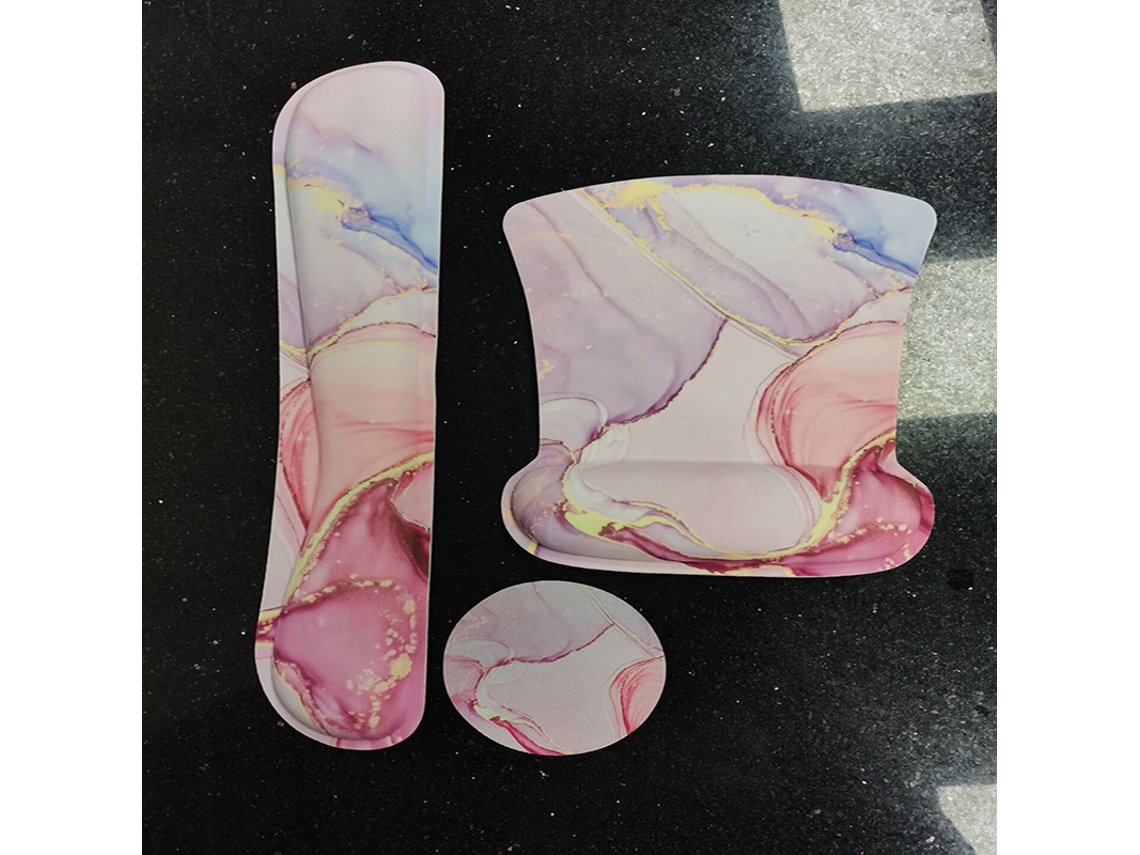Mousepad Retangular Com Textura De Mármore Rosa Para Meninas E Mulheres.