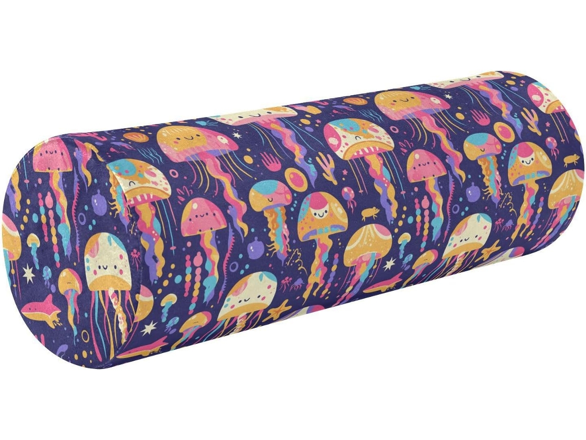 Almofada Cilíndrica Frodotgv Capa Removível e Lavável para Dormir, Aliviar Dores Pressão, Estampa Colorida de
