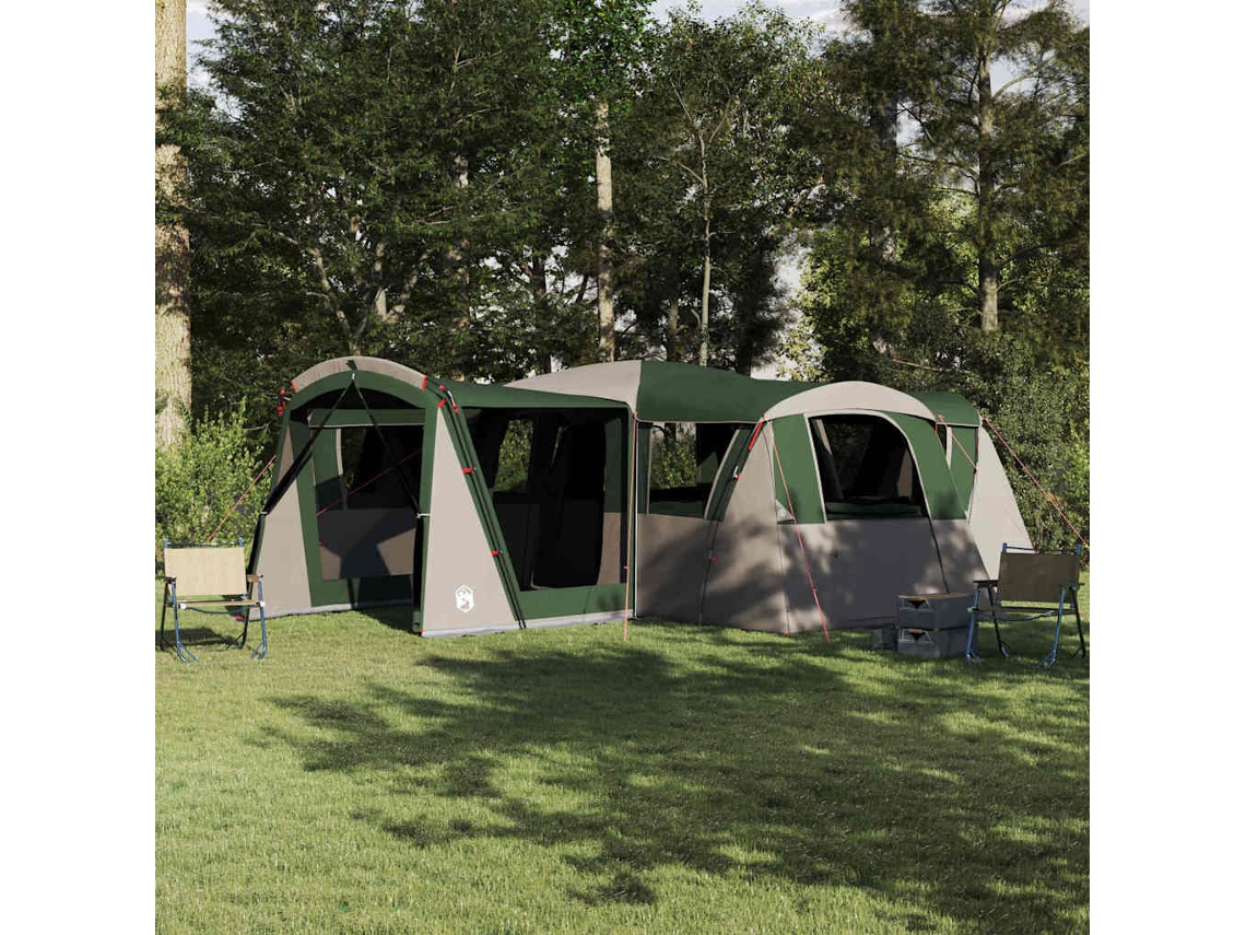 Vidaxl Barraca De Família Para 20 Pessoas 20 Pessoa Verde E Branco