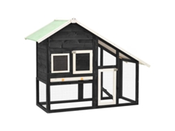 Vidaxl Coelheira 140x63x120 Cm Madeira Abeto Maciça Cinzento E Branco