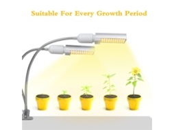 Luz de Crescimento Led Espectro Completo Bivolt 45w com Temporizador e Pescoços de Ganso Flexíveis para Plantas Internas