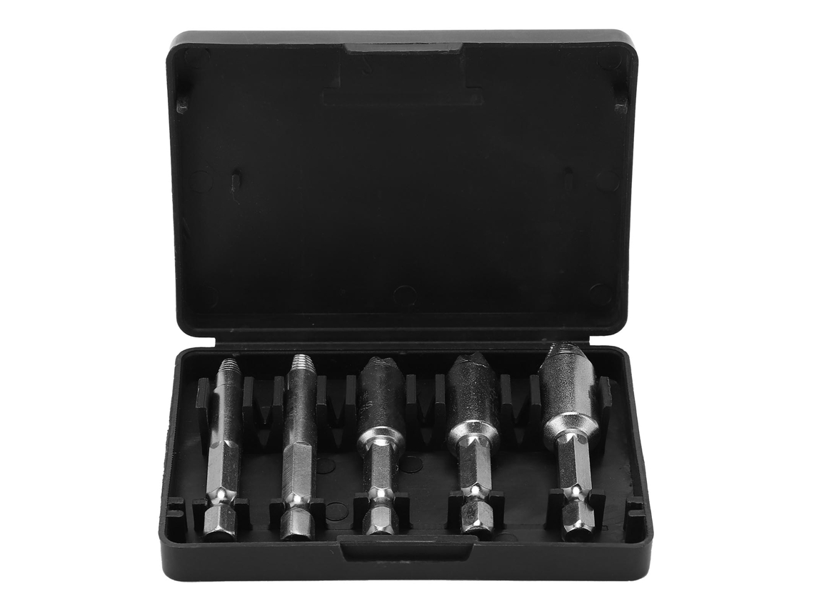 Extractor De Parafusos Quebrados 5 Peças Hss Com Mango Hexagonal, Brocas Para Parafusos Danificados Ou Desgastados