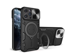 Suporte Casa Slide Câmara Para Iphone 11 Pro Pele Sintética Preto