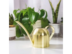 Regador de Aço Inoxidável, Pequeno, com Bico Longo, Ideal para Casa, Ambientes Internos e Externos, Jardim e Suculentas, 500 Ml AQUAFORGE (dourado)