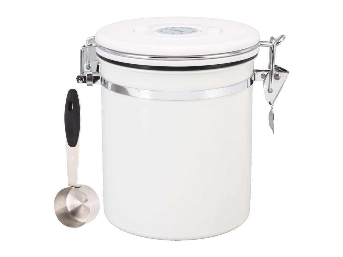Ronjoe-recipiente Airtight De Aço Inox Para Café Com Colher E Data 1.5l
