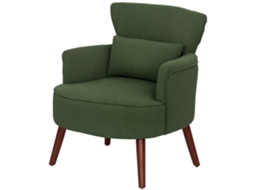 Poltrona Moderna, Poltrona Estofada com Almofada Lombar, Verde