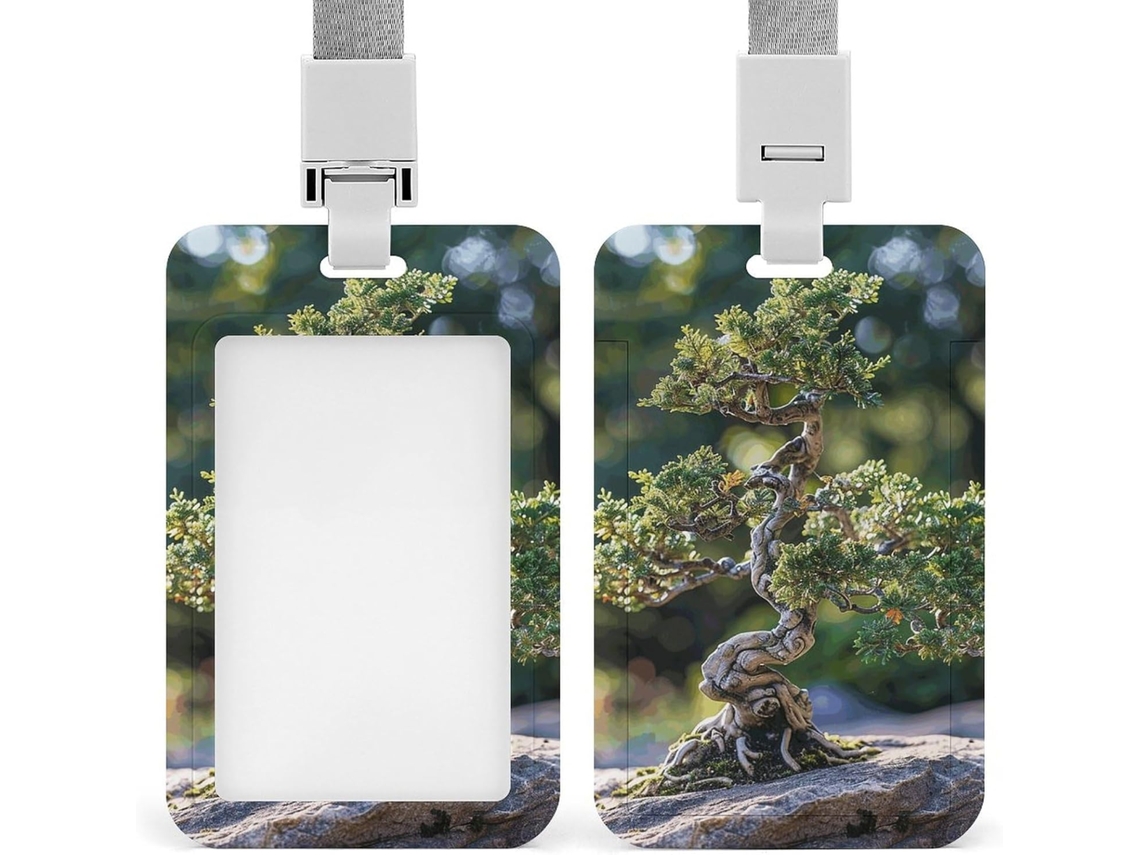 Porta Crachá Elegante Em Formato De Bonsai, Protetor De Crachá Personalizável E À Prova D Água, Ideal Funcionários