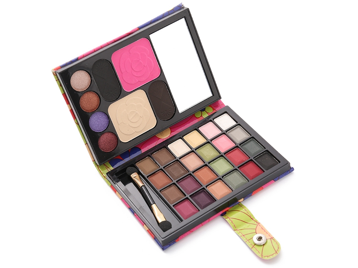 Paleta De Sombra De Olhos Matte Glitter 32 Cores (green Flower) Com Fórmula Suave E Portátil