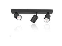 3 Focos Máx.25W Led Candeeiro de Teto Preto Gu10 Candeeiro de Moderno Giratório de 350 Candeeiro de Parede Industrial para Sala de Estar NETTLIFE