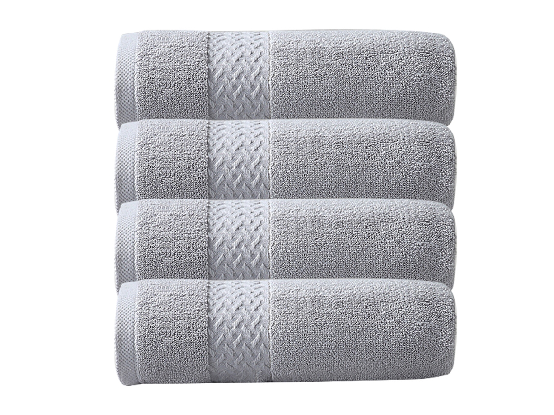 Conjunto de Toalha NEVEANCE Luxuoso Banheiro Rápido Macias Algodão Cinzento - 4pcs (75x35cm)