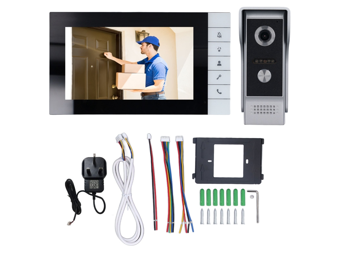 Interfone De Vídeo (tela Hd De 7 Polegadas, Visão Noturna Infravermelha)