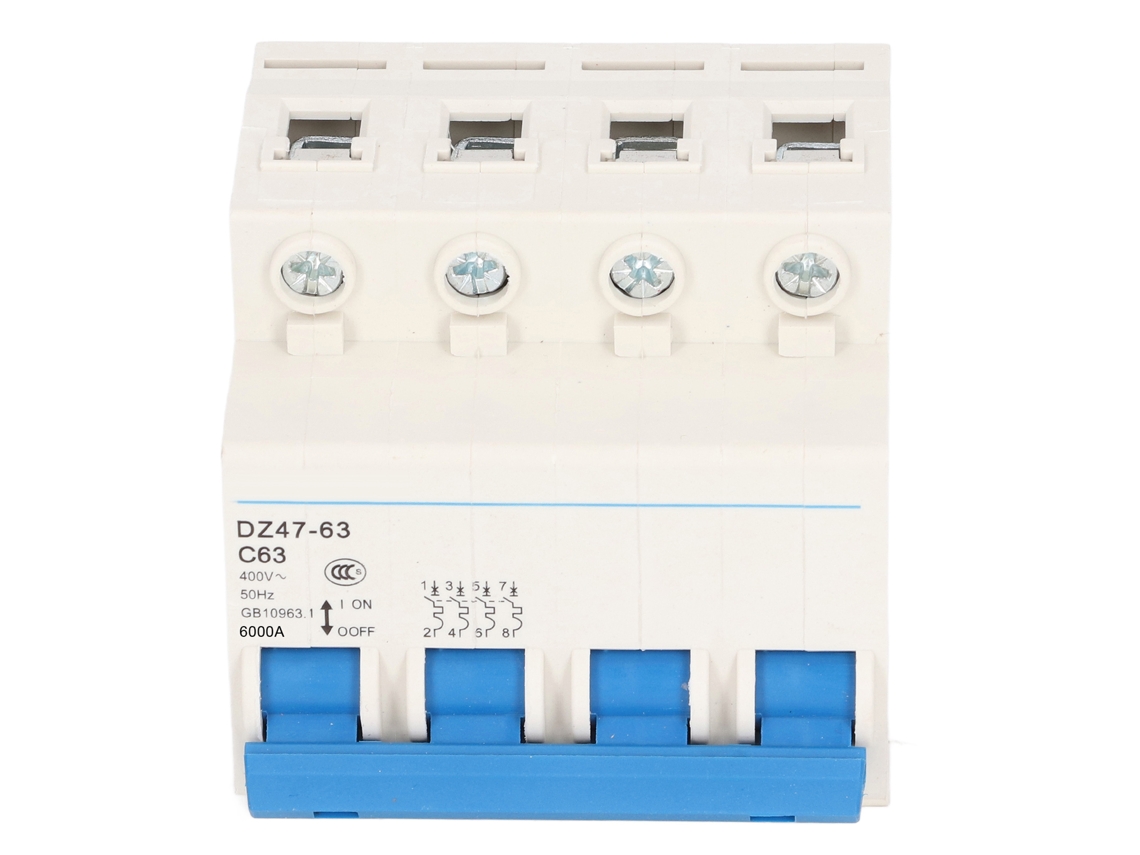 Laxiscreed Disjuntor Miniatura 4 Polos 63a Para Proteção De Corrente E Segurança Elétrica