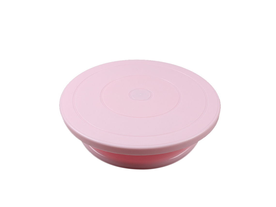 Peça. Prato Giratório Rosa Para Bolo, Suporte Giratório Suave Para Bolo, Kit De Decoração Para Bolo Slowmoose