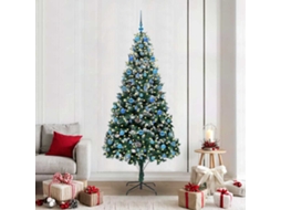 Vidaxl Árvore De Natal Artificial Verde 210 Cm Pvc, Aço E Plástico