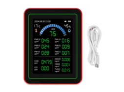 Medidor de Qualidade do Ar 18 em 1 Portátil Bateria Co2 Tvoc Hcho Pm2.5 Pm10 YURU