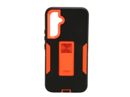Aetheria case Magnético para Celular A54 com Suporte de Carro Pc e Silicone Preto e Laranja Protetor Anti choque
