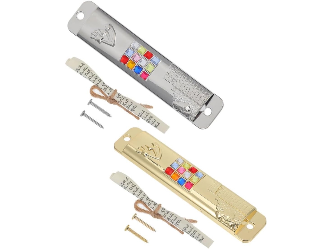 Conjuntos Mezuzot Decorativos Zinco Prateado Pergaminho Delicados Decoração Portas Criando Atmosfera Sagrada GOKOCO