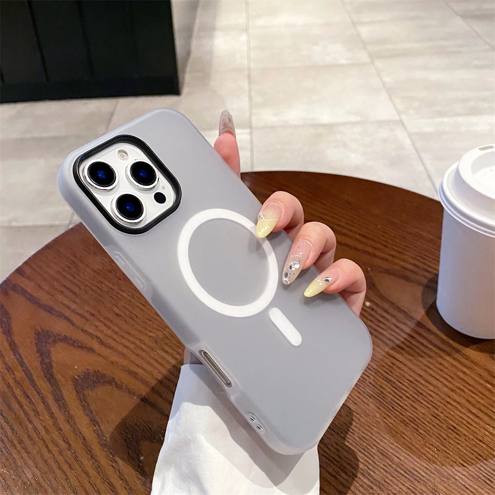 Capa Fosca Para Iphone (iphone 11, Cinza) Com Carregamento Sem Fio Magsafe E Proteção Magnética.
