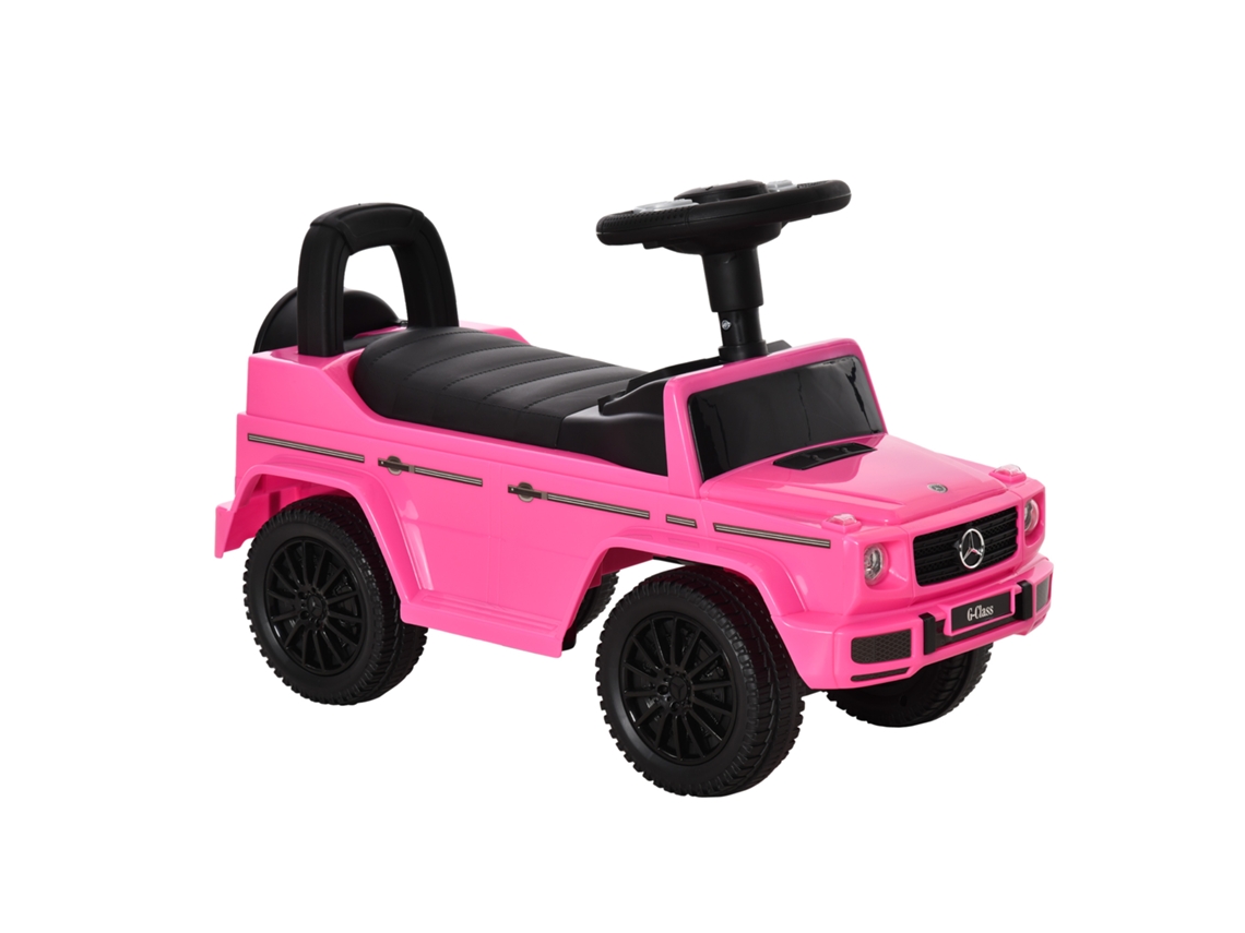 Caminhãozinho Elétrico Infantil Licenciado Pela Mercedes-benz Para Crianças De 12 A 36 Meses.possui Porta-malas,buzina,faróis E Detalhes Em Rosa.