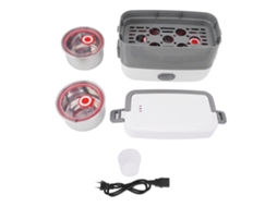 Caixa de almoço elétrica multifuncional, duas camadas, inox, portátil, com plugue EU S/MARCA