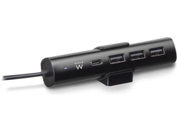 Carregador EWENT EW1317 (3 USB - 1 USB-C - Preto)