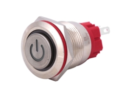 Interruptor de botão metálico (9~30 V CC, 1 NA 1 NF)