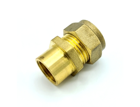 Cotovelo Acoplador Fêmea G3/8 de 15 mm x G3/8, Adaptador de Encaixe de Compressão de Latão, Conector Reta