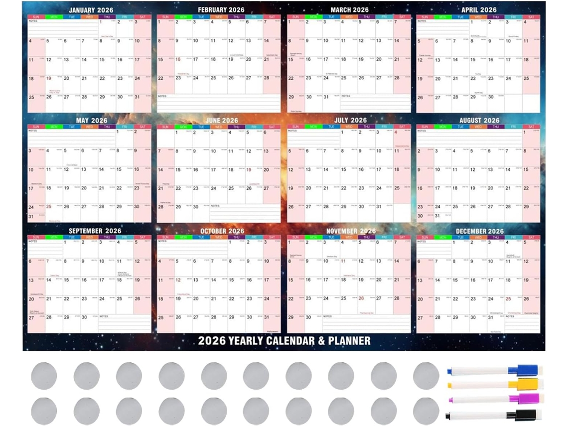 Organizador Em Para Escola, Calendário De Parede Apagável A Seco, Planejador De Branco Reutilizável, Cozinha