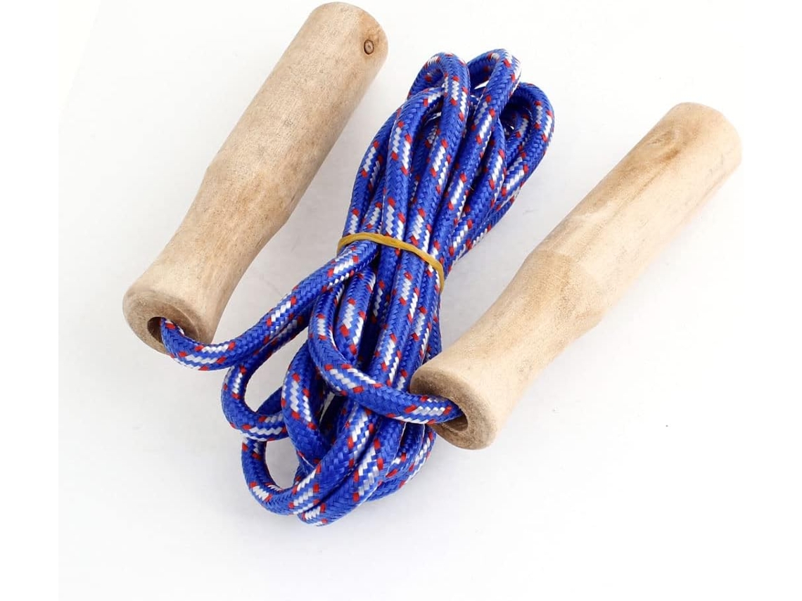 Corda De Pular Ruilogod Com Cabo Madeira, Trançada Nas Cores Vermelha E Azul, 2m 6, 5 Pés Id 671 936 174edd 268