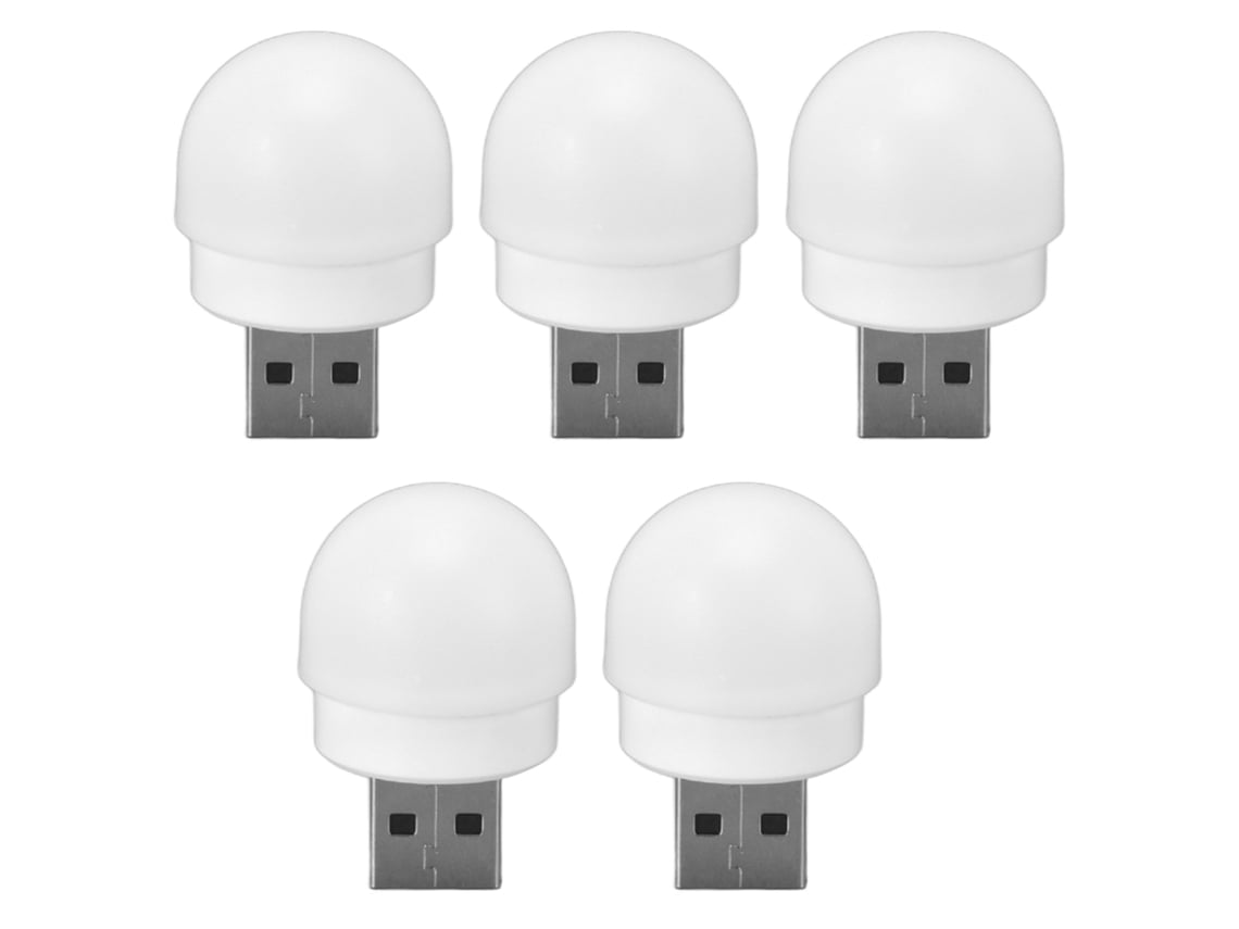2026 5pcs Lámparas Nocturnas Usb Mini Bombillas Led Ahorro Energía Protección Ocular para Dormitorio Baño Pasillo Luz Blanca