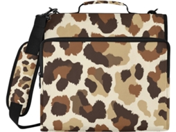 Pasta Organizadora De 3 Argolas Com Estampa Leopardo, 3, 8cm 1, 5 Polegadas, Com Alça, Grande Capacidade E Portátil