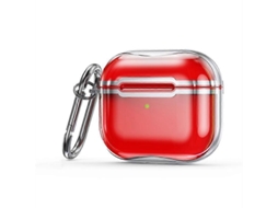 Camada protetora transparente em TPU com moldagem galvanizada e gancho para AirPods 3. GIECY