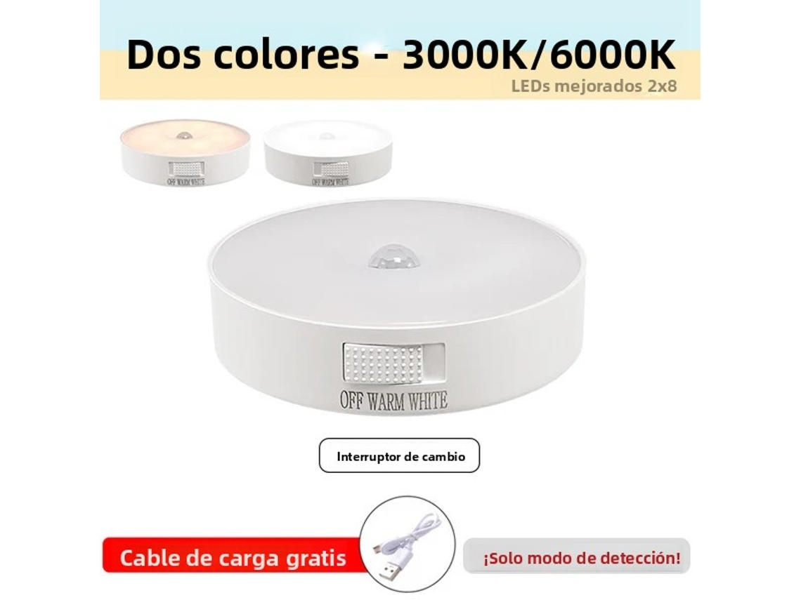Luz Noturna Led Recarregável Via Usb com Sensor de Movimento MDUG (duas Cores)
