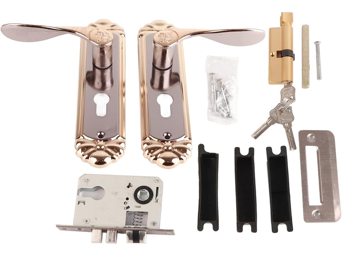 Fechadura De Maçaneta Para Porta Interna, Fechadura De Alavanca Europeia, Kit De Fechadura Maçaneta Com Chave Para