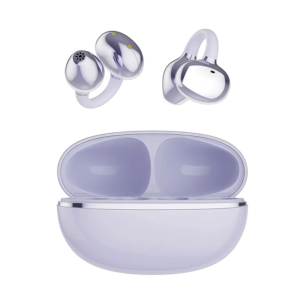 (roxo) Fones De Ouvido Sem Fio Com Clipe, Estéreo De Alta Fidelidade, Universais.