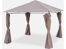 Pérgola com Cortinas SWEEEK Elusa (Castanho - 3X3M)