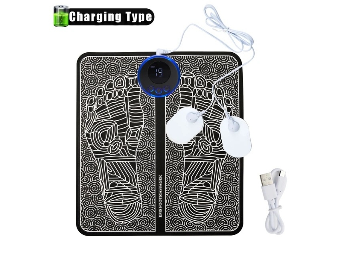 Massageador De Pés Ems Com Microcorrente E Modos Ajustáveis, 8 Modos, Usb Elysve