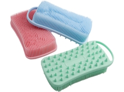 Veemoon Conjunto De 3-escovas Corporais Quadradas Silicone Dupla Face, 90g, Para Limpeza Profunda, Banho E Chuveiro