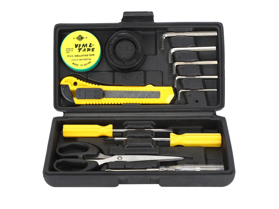 Primerox conjunto de Ferramentas Manuais 13 Peças Kit Reparo Residencial Caixa Ferramenta Diy
