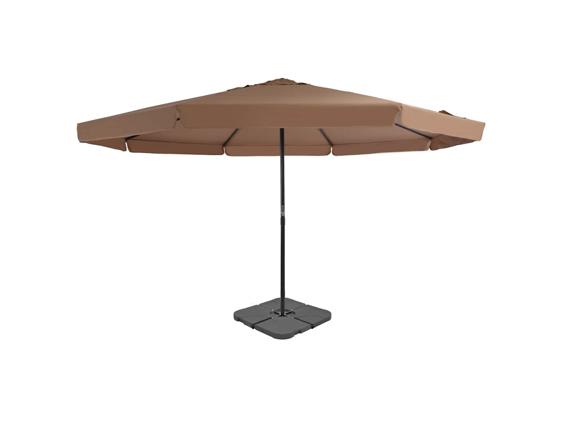 Vidaxl Guarda-sol De Jardim Com Base Portátil Cinzento-acastanhado