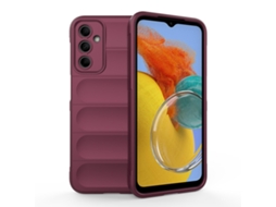 Capa Halinuia Para Samsung Galaxy M14 5g Magic Shield Tpu Flanela Vinho Tinto