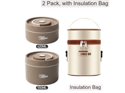 Lancheira Bento À Prova de Vazamentos para Adultos 2 Camadas com Saco de Café-970Ml LUUCOZK