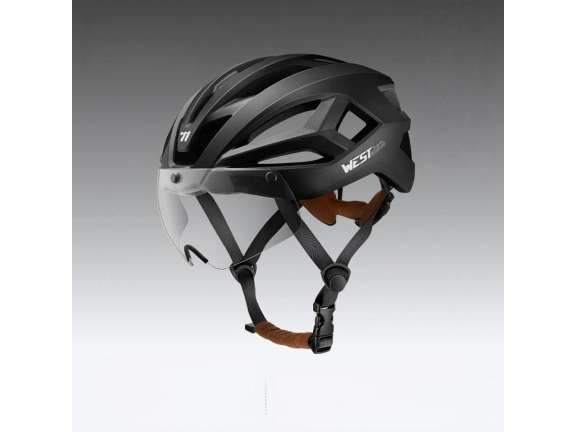 Capacete Com Óculos Magnéticos Integrados (preto Obsidiana), Capacete Leve Para Ciclismo De Montanha/estrada