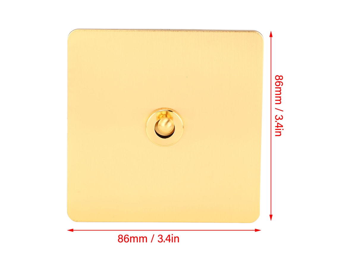 Laxiscreed Interruptor De Duas Repartições Ac250v 1g, Painel Em Aço Inoxidável Dourado